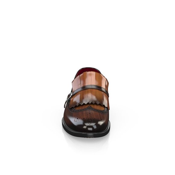 Bashwood Handmade Brown Leather Buckle Style Leather Loafers